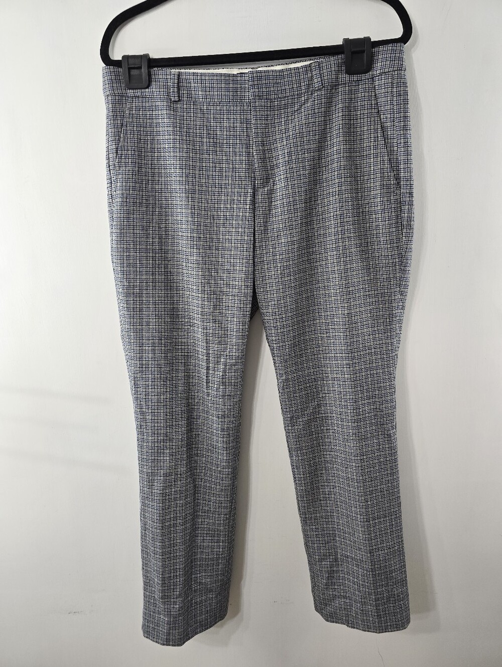 Banana Republic Ryan Wool Blend Plaid Check Straight Leg Lined Trouser Pants 10P